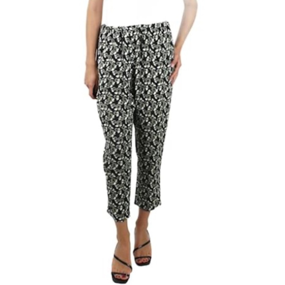MARNI ITALY Black Green Floral Pants 38. US 2